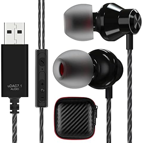 USB Computer Earphones with Mic, ACAGET Wired Earbud USB A Headphone In Ear, 2.5m Noise Cancelling USB Earphone Stereo Computer Headphone Suitable for PC PS4/5 Laptop Desktop Computer Game Live Stream Cover