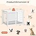 MAHANCRIS Hundekäfig Möbel, 80 cm Hundebox mit Kissen, 2 Tür, Doppeltür, Holzwerkstoff, für Kleine/Mittelgroße/Große Hunde, 80 x 55 x 65 cm, Hundekäfig für Zuhause, Weiß ADCBW0701