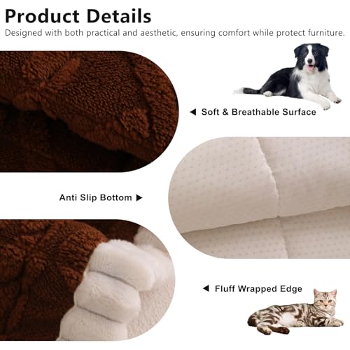 Non Slip Fuzzy Dog Couch Cover Washable Sofa Covers for Pets, 27.6"x82.7" - image 2