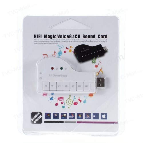 8.1-kanaals USB externe geluidskaart audioadapter met microfoon (2 Pack-White_8.1 geluidskaart) - Image 5