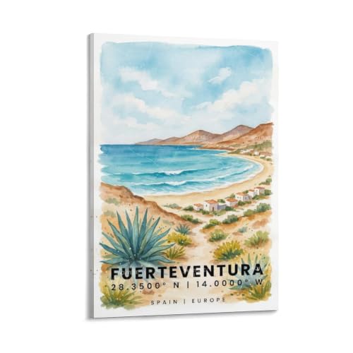 Poster Fuerteventura aquarelle vintage : habillez enfin vos grands murs vides