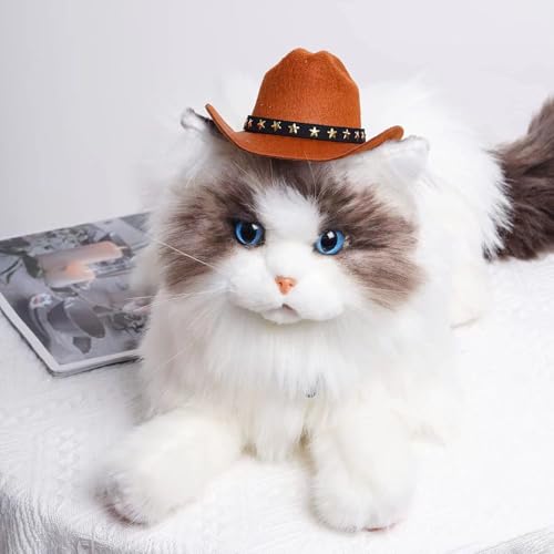 Sombrero vaquero ajustable para mascotas pequeñas miniatura 3