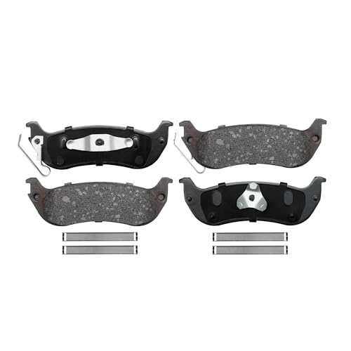 Image of Detroit Axle - Rear Ceramic Brake Pads with Hardware Set Replacement for 2004 2005 2006 2007 2008 Chrysler Pacifica - 4pc Set