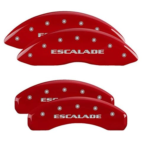 MGP Caliper Covers - Brake Caliper Covers 2021-2023 Cadillac Escalade 2023 Escalade ESV - Front and Rear Set - Red Cover
