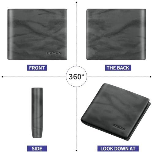 Wallet for Men-Genuine Leather RFID Blocking Bifold Stylish Slim Minimalist Front Pocket - Thin & Stylish Wallet With 1 ID Window4