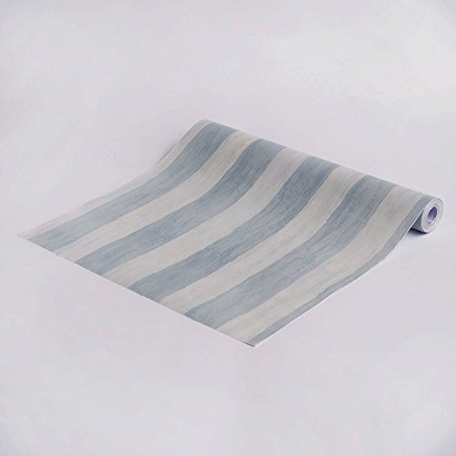 Light Blue Stripes - Vinyl Self-Adhesive Wallpaper Prepasted Wall Stickers Wall Decor (Roll) #TOP1
