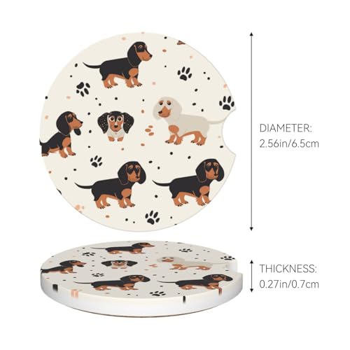 2pcs Portavasos de Cerámica con Diseño Perritos para Auto miniatura 5