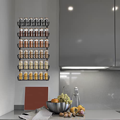 SWOMMOLY Adjustable Wall Mount Spice Rack Organizer, 12-Tier Dual-use (Multi-use) Hanging Spice Shelf Storage for Kitchen Pantry Cabinet Door, Seasoning Holder Organizer, Black by SWOMMOLY - Image 4