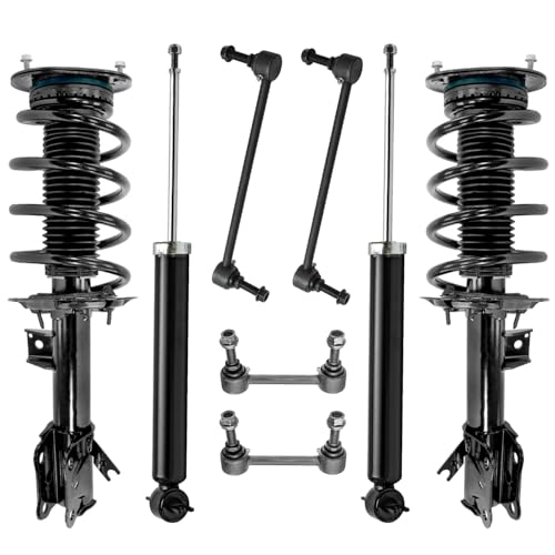Image of Detroit Axle - 8pc Struts Shocks Suspension Kit for 15-24 Ford Edge 16-18 Lincoln MKX 19-23 Nautilus, 2 Front Struts with Coil Spring Assembly 2 Rear Shock Absorbers 4 Front Rear Sway Bars Replacement