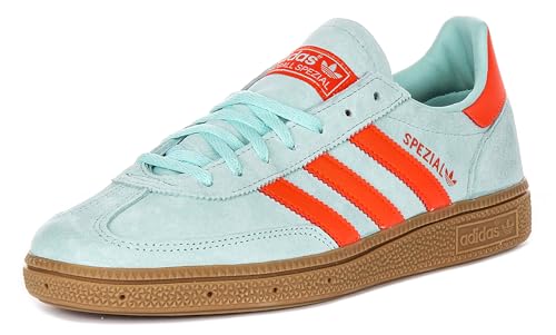 Image of adidas Handball Spezia Women's Gum Outsole Solar Suede Overly Trainers (Light Blue, US 10.5)