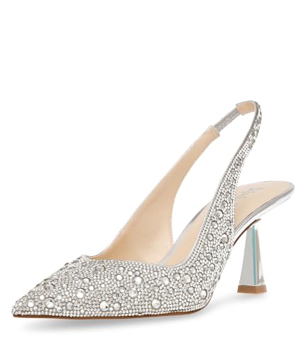 Betsey Johnson Women's Clark Pump, Silver, 7