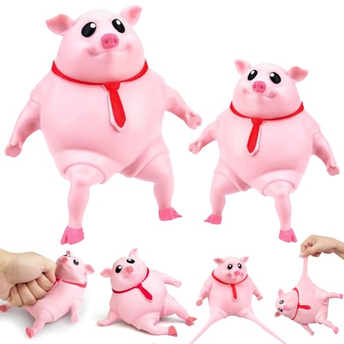 2 Stück Anti Stress Schwein Anti Aggressions Schwein Squishy Squeeze Spielzeug Stressspielzeug Schwein Piggy Squeeze Toy Anti Stress Spielzeug für Erwachsene