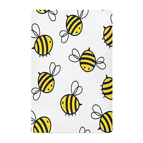 Image of xigua Flying Bumble Bees Fitted Crib Sheet Soft Breathable Crib Sheet for Standard Crib Mattress and Toddler Mattresses 39 * 27 * 5 in