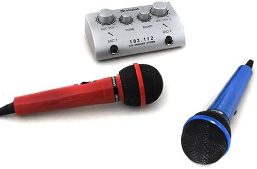 Skytec Mini 2-Kanal Karaoke Mischpult Mikrofone Set