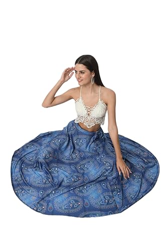 Image of VAGISHA Printed Casual Long Western Skirts for Women's & Girls |Stretchy Flared Maxi Skirt|Elastic Waist Skirts|Western Ethnic Skirts