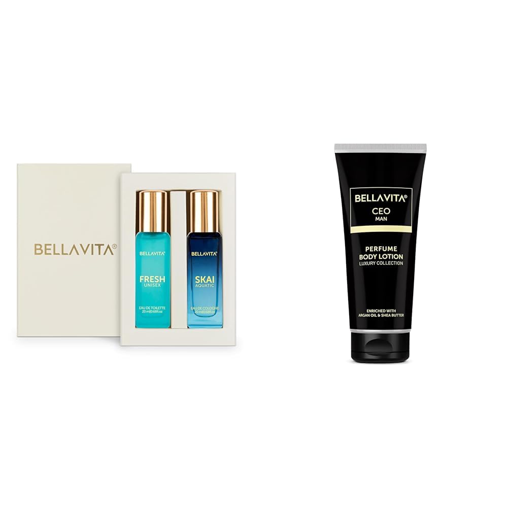 Bella Vita Luxury Skai Aquatic EDC & Fresh EDT Unisex Combo with BergamotYlang YlangPink PepperLong Lasting Fragrance ScentPack of 2 20Ml Each Intense CEO Man Body Perfume Lotion-picture-32