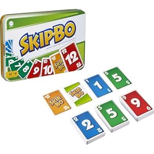 Mattel Games Skip-Bo Card Game for Kids, Adults & Family Night, Travel Game in Collectible Storage Tin for 2-6 Players (Amazon Exclusive)