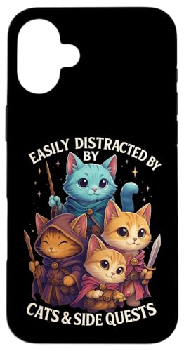 Cats Side Quest Disturted  ʔ ȃ[A X}zP[X iPhone 16 Plus p