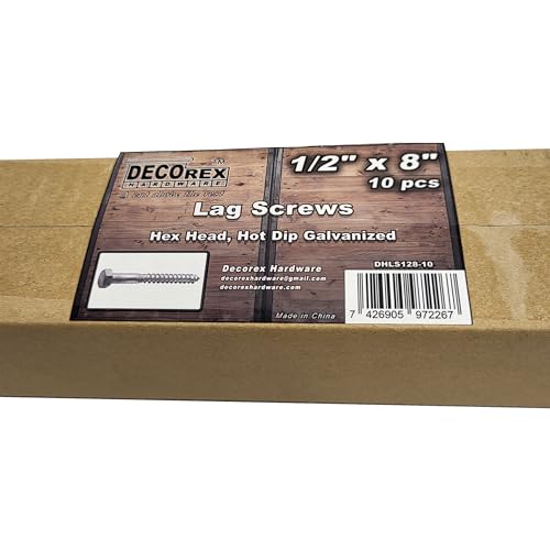 Decorex Hardware DHLS128-10 1/2 Inch X 8 Inch Lag Bolt Screws thumb #5