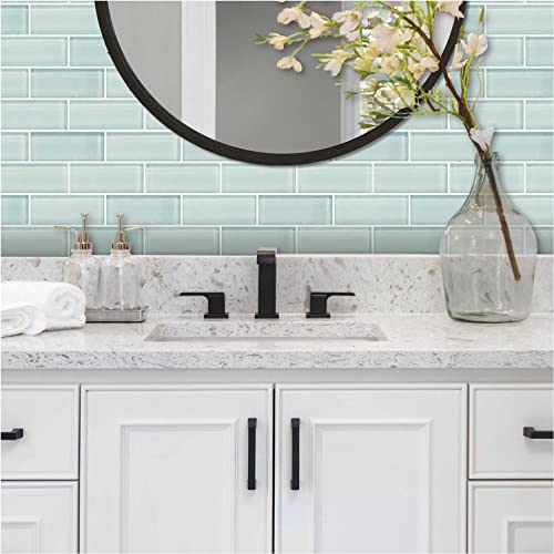 RoomMates TIL4964FLT Aqua Seaglass Subway Peel and Stick Sticktile, Blue - Thumbnail 3