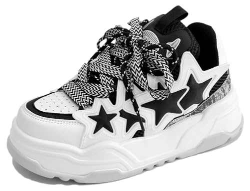 Star Shoes Cute Shoes Y2k Sneakers Chunky Sneakers for Women Anti-Slip Comfort Travel Outdoor Sport US 5.5-9.5