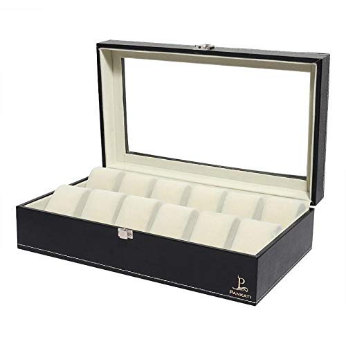 PANKATI® Faux Leather Watch Storage Organizer Box 10 Watches (Blue) (B08XDLCP5M) Amazon Price History, Amazon Price Tracker