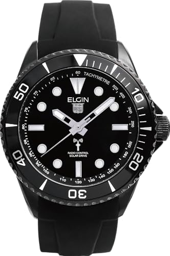 ELGIN エルジン 電波ソーラー腕時計|FK1427BR-BP ブラックラバー