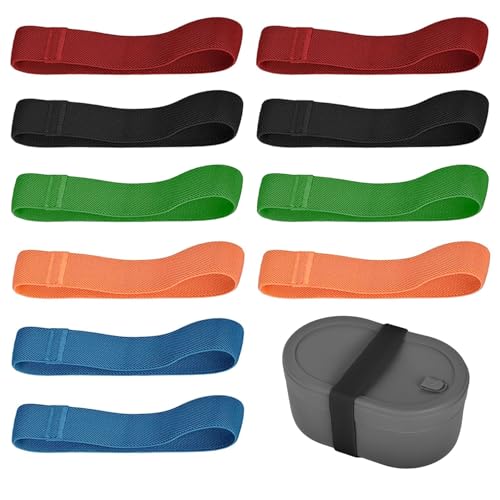 JDCMEI 10 Pièces Sangle de Boîte à Bento, Bande Élastique pour Boîte à Bento, Sangles Élastiques pour Boîte à Lunch, Ceinture Élastique pour Boîte...