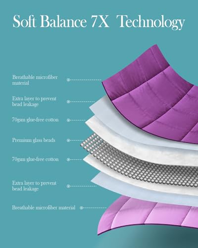 Topblan Weighted Blanket 15 pounds, Soft Cooling Weighted Blanket Full Size for Adults and Kids, Breathable Comfort Blanket with Glass Beads for Bed Sofa All Season, 48 x 72 inches, Purple - Image 6