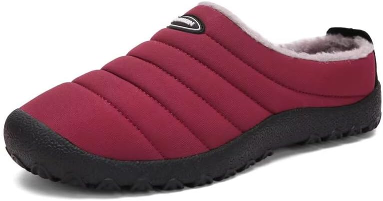 Men's Women's Indoor Outdoor Warm Velvet Winter Slippers for Home Street Walking