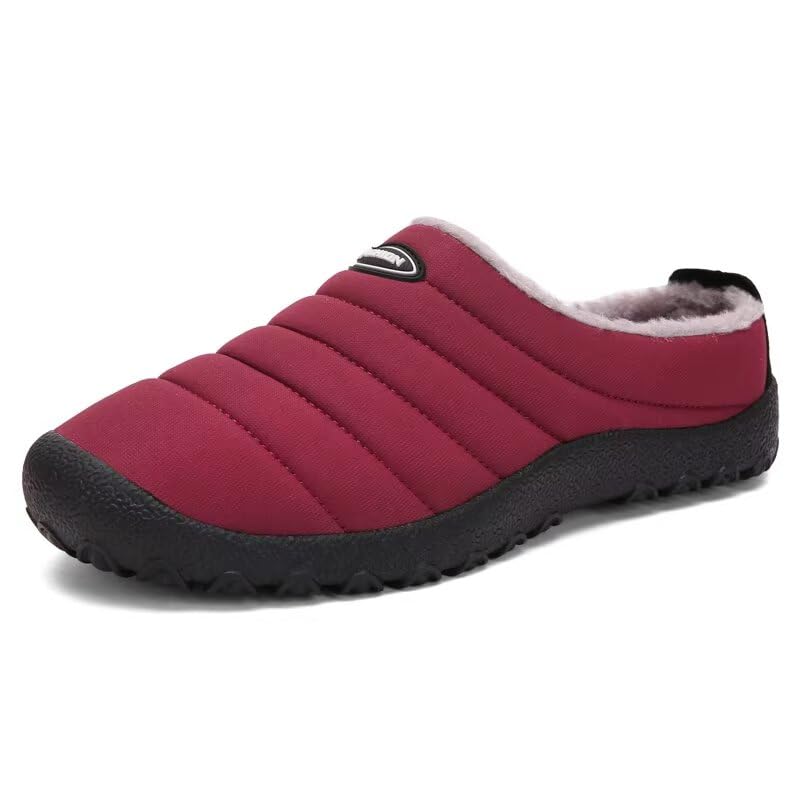 Men's Women's Indoor Outdoor Warm Velvet Winter Slippers for Home Street Walking