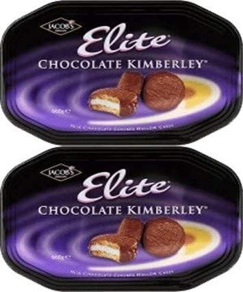 Jacobs Elite Chocolate Kimberley Tin 660g Ginger Flavored Biscuits Mallow Center Smothered in Milk Chocolate Made in Ireland Pack of 2
