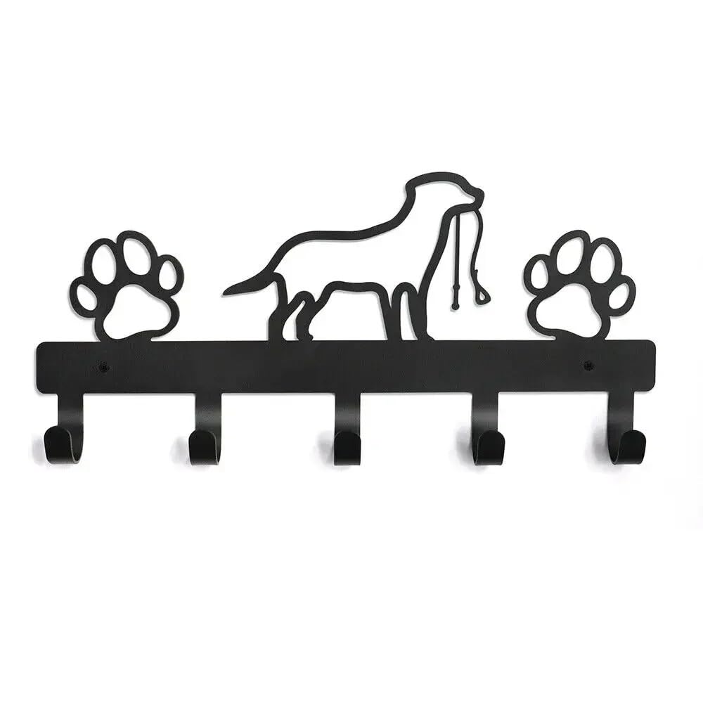 YQINQIN83B Coat Hangers Metal Paw Hanger with 5 Pet Hooks, Coat, Key, Lead, Leash, Wall Rack, Holder, Organizer, Towel, Storage for Bedroom