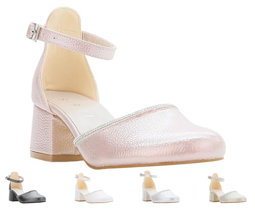 Chaussures communion Mary Jane à talons carrés pour fille