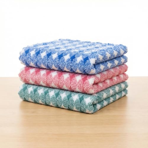 Image of QURIPE 10 Pack Kitchen Cloth Dish Towels, Microfiber Cleaning Cloth Double-Sided Dish Drying Towel Reusable for House Furniture Table Kitchen Dish Window Glasses (Abstract)