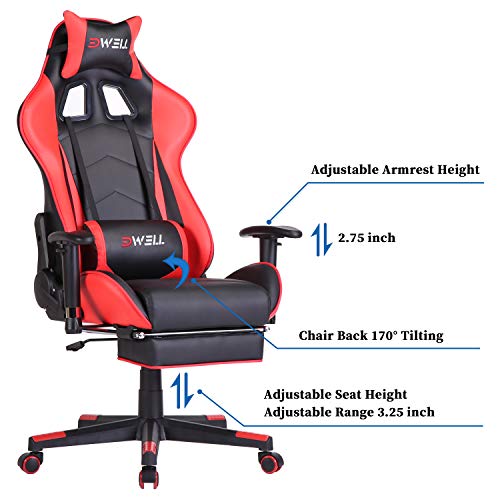Silla-Gaming-con-ReposapiesSilla-Ergonomica-Racing-Silla-de-Oficina-con-reposacabezas-y-cojin-LumbarSilla-Oficina-con-Ruedas-Ajustable-en-AlturaApoyabrazos-Ajustablespara-casa-y-Oficina-Rojo