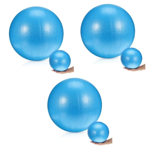 Toddmomy 3pcs Yoga Ball Workout Balls for Exercise Core Balls for Exercise Pilates Mini Ball Stability Trainer Ball Massage Balls Inflatable Exercise Ball Professional Core Ball PVC Blue