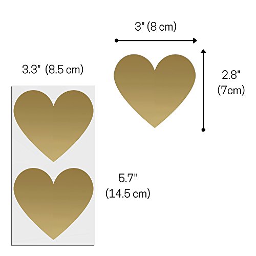 50 Stück - 75mm Herz Rubbelaufkleber Rubbellose Selber Machen, Scratch off Sticker - Gold