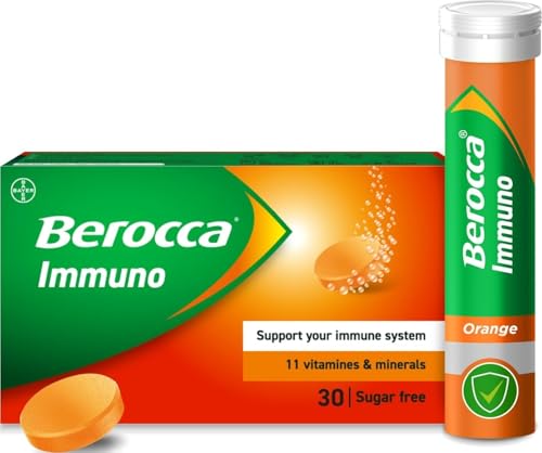 Image of Berocca Immuno Effervescent Tablets, 11 Vitamins & Minerals, 30 Tablets