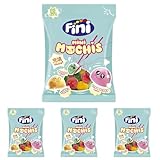 Fini - Mini Mochis de Gominola | Chuches Rellenas | Sabor Melón, Fresa y Mango | Bolsa de 90g. (Paquete de 4)