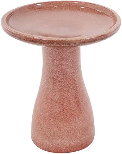 Sunnydaze 21-Inch H Ceramic Bird Bath - High-Fired, Hand-Painted, UV- and Frost-Resistant Finish - Lava