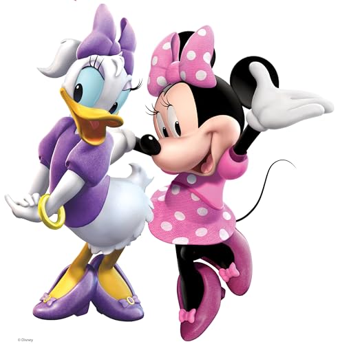 9 Inch Minnie Bow and Daisy Wall Decal Removable Peel Self Stick Sticker Art Home Kids Girls Room Decor Decoration - 8 by 9 inches