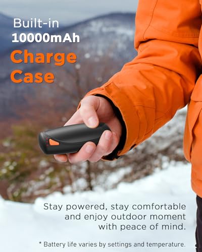 Hand Warmers Rechargeable with Charge Case, 2 Packs 14,000mAh Electric Hand Warmer Battery Powered Dual Sided Reusable Long Battery Life Portable Pocket Heater Gifts for Men Women Golf, Hunting Gear - Thumbnail 3
