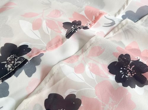 Image of FINOCEANS Womens Floral Chiffon Kimono Cardigans Loose Beach Cover Up Half Sleeve Tops