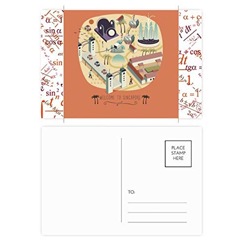 Jeu de cartes postales Singapour rigides pour éviter les cornes pendant le transport