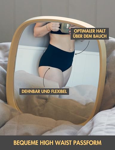 Basic Treasure 4er Pack Bauchweg Unterhose Damen, High Waist Shapewear Briefs, Figurformende Unterwäsche, Shapewear, Miederhose Damen-Unterhosen, L, Schwarz