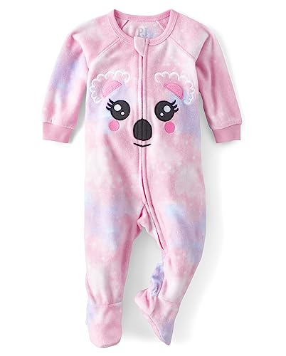 Image of The Children's Place Baby Girls' and Toddler Fleece Zip-Front One Piece Footed Pajama