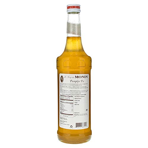 Monin - Pumpkin Pie Syrup, Pumpkin And Baked Pie Crust Flavor, Natural Flavors, Great For Hot, Iced, Or Frozen Lattes, Frappes, Shakes, And Martinis, Non-Gmo, Gluten-Free (750 Ml) #TOP1