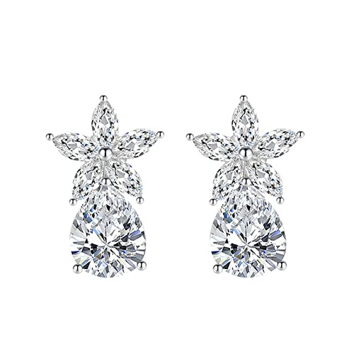 Earrings en Zirconium Cubique TABOJS et Épingles en Fleurs en Argent