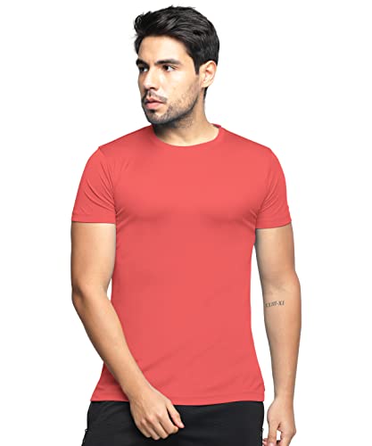 Image of BULLMER Solid Cotton Blended Half Sleeve Round Neck Tshirt for Men